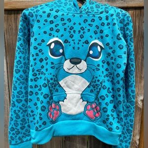 Moto Streetwear Girls Animal Print Hoodie With Ears